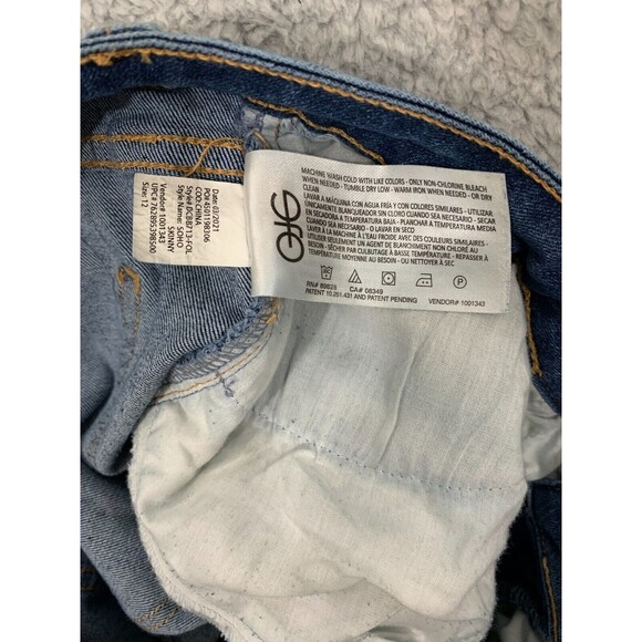 Womens Code Bleu Denim Jeans 12 High Rise Flat Front Pocket Distressed - Picture 7 of 12